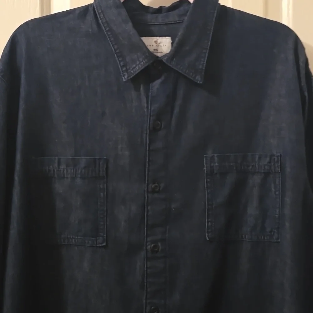 TRUE CRAFT BRAND MEN'S BIG & TALL BLUE DENIM SHIRT SIZE XXL